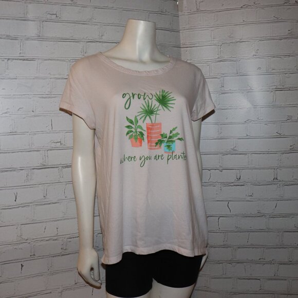 🌸🌿🌞 Croft & Barrow Tee · “Grow Where You Are Planted” · Size L - Picture 4 of 6